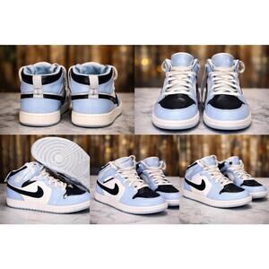Size 2Y - Air Jordan 1 Mid PS 'Ice Blue'  640737-401